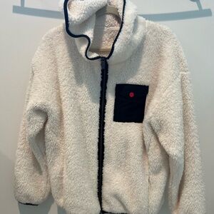 Cream Sherpa Jacket with Black Details